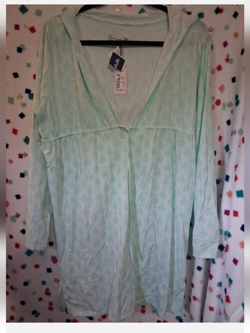 Peter Millar Mint Green Hooded Swim Coverup NWT $99